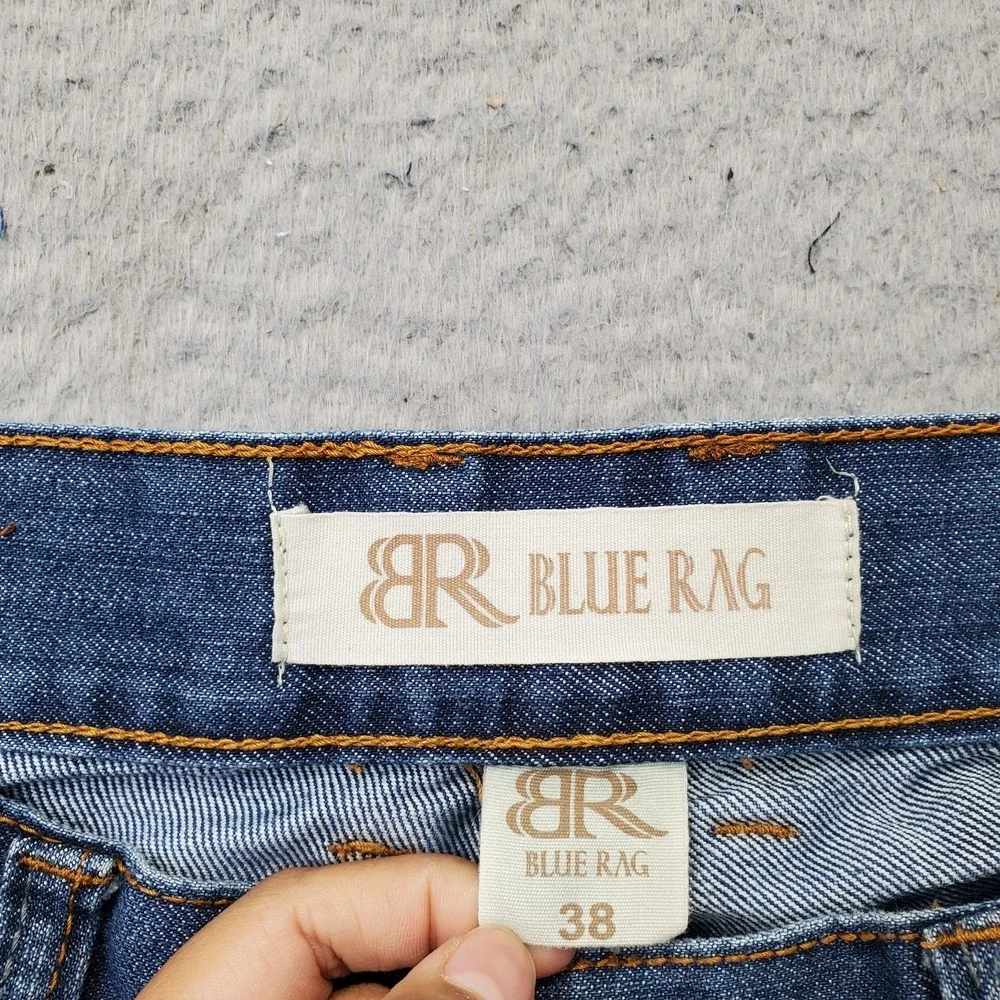 Blue Rag Bootcut Jeans Mens 38 Blue Denim Streetwear Medium Wash 5-Pocket Design